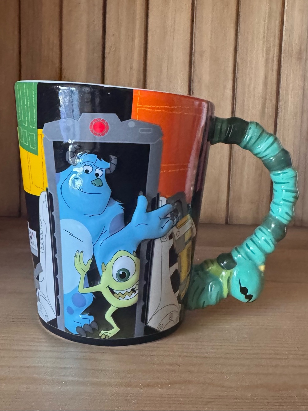 Disney Parks Monsters Inc. Mike & Sulley 3d Slanted Mug. Rare Retired